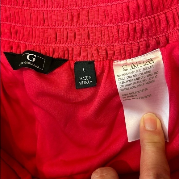 G by Giuliana High Waist Aria Mesh Knit Wide Leg Pink Pull On Pant Size Large - Picture 4 of 8